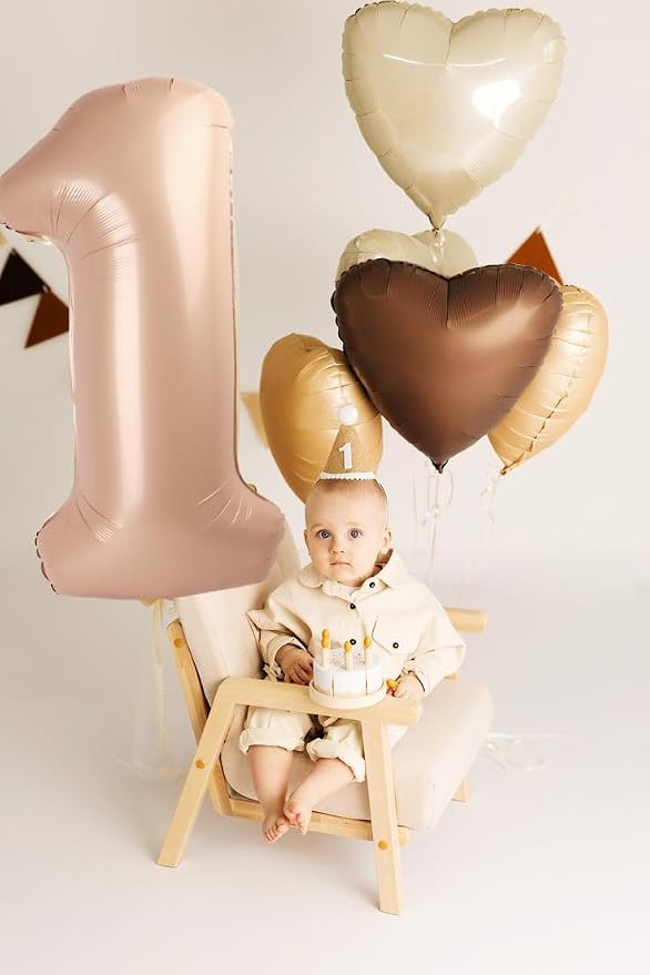 7 Balloon Number 40 Inch Light Brown Balloons - Image 3