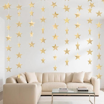Champagne Shining Star Hanging Garland Champagne Hanging Sparkling Star - Image 3