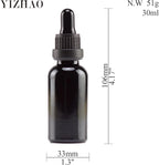 YIZHAO Black Glass Dropper Bottle 1oz, Tincture Bottles with Glass Dropper, for Essential Oils, Aromatherapy, Cosmetic, Laboratory, Pharmacy, Liquids, Travel –24 Pcs