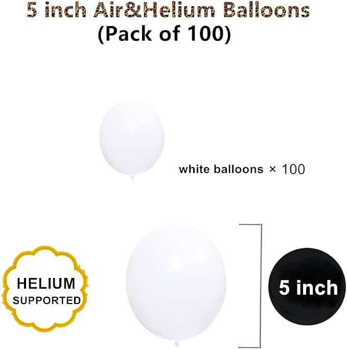5 inch White Latex Balloons - Image 2