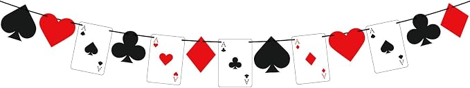 Hooqict Poker Party Banner Casino Theme Party Decorations Banner Garland Sign by Hooqict
