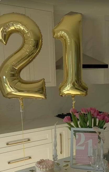 Light Gold Number 2 Balloon 40 inch, Balloon numbers party supplies, deco photo - Image 8