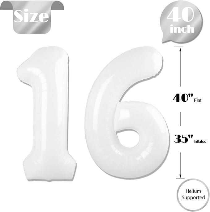 White 16 Balloon - Image 5