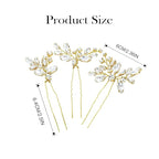 JAKAWIN Rhinestone Wedding Hair Pins Silver Bridal Crystal Hair Jewelry Accessories for Women HP130 (Gold)