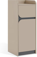 BarberPub Salon Spa Storage Cabinet, Barber Hair Stylist Station with 1 Drawer and 1 Cabinet, Beauty Salon Organizers 40” Tall DC2022 (Iron-Gray&Beige)