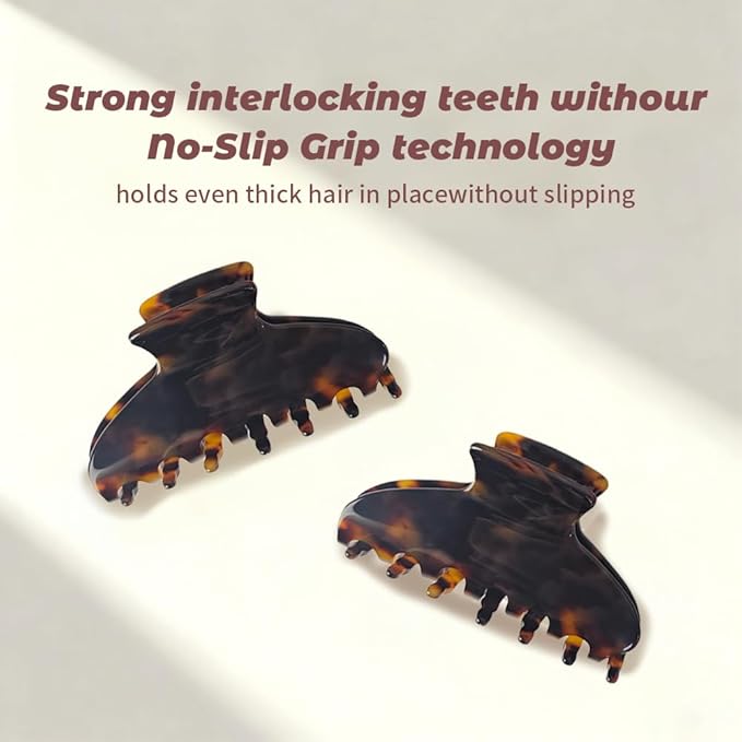 French Hair Claw Clips for Women Grils,4 Inch Strong Hold No Slip Grip Accessories Acetate Material,Not Easily Damaged,Thick or Thin Hair (Tortoiseshell)