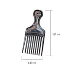(3 Pack) 5.25" Plastic Afro Pick Lift Hair Comb Detangle Wig Braid Hair Man Styling Comb (Black_B)