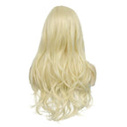 Baruisi Long Curly Wavy Blonde Wigs for Women Side Part Natural Looking Cosplay Synthetic Heat Resistant Replacement Wig