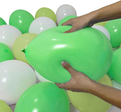 300 Pack Green and White Balloons 100 of each of the 3 colors 12 inch Green - Image 3
