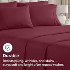 Queen Pillow Cases - 4 Pack - Super Soft Pillowcase Covers - Envelope Enclosure - Hotel Quality Pillow Protectors - Wrinkle Free, Shrink and Stain Resistant - Machine Washable - 20" x 30" (Burgundy)