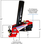 Shocker 30K Gooseneck Surge Air Hitch & Shift Lock Coupler for 2-5/16" Ball, 3-15/16" Round Angled Pin
