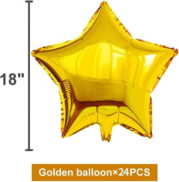 24 Pcs 18" Gold Star Balloons Foil Balloons Mylar Balloon - Image 2