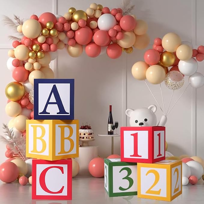 6 pcs ABC and 123 Friend Street Balloon Boxes, ABC Alphabet Graduation Back to - Image 2