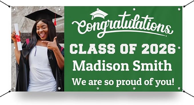 Personalized Graduation Photo Vinyl Banner Sign by Milweb1LLC