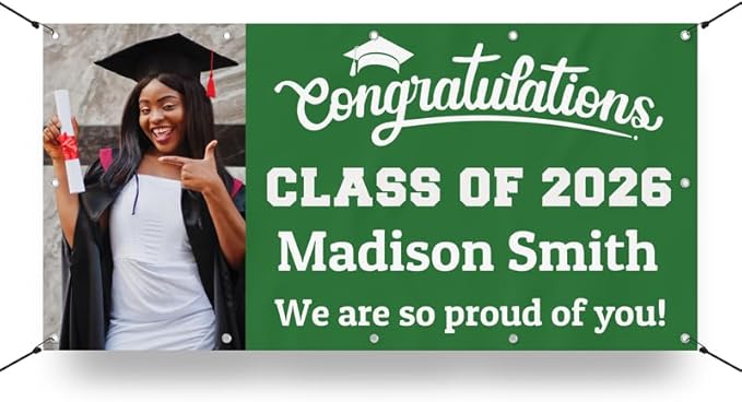 Personalized Graduation Photo Vinyl Banner Sign by Milweb1LLC