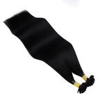 YoungSee K Tip Hair Extensions Black K Tips Human Hair Extensions for Wedding Jet Black 22In 50s/50g