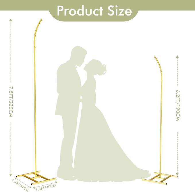 EMART Balloon Arch Stand with 2 Golden U-shaped Water Bag & 4 Reusable Ground - Image 4