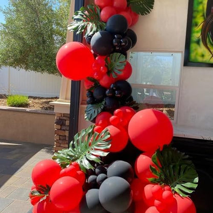 YMSZ Red and Black Balloons Arch Kit, Different Size - Image 4