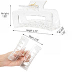 Clear Claw Clips for Thick/Fine/Thin Hair, Strong Holding Large Jaw Polycarbonate Clips for Women (3 pcs)
