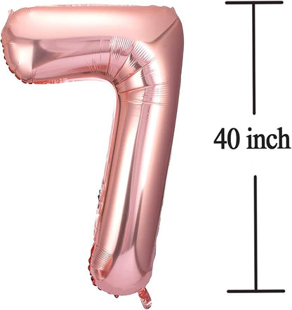Jonhamwelbor 17 Number Balloons Rose Gold Big Giant Jumbo Number 17 or 71 Foil - Image 4