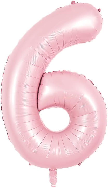 TONIFUL 40 Inch Pastel Pink Number 6 Balloons Large Foil 6th Birthday Decor | by TONIFUL