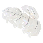 White Leaf Hair Claw Clip 3.5 Inch Strong Hold Hair Grip Clip French Design Women Girls Hair Accessories for Thick Thin Hair