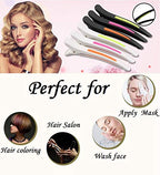 6Pcs/set Pinup Plastic Duck Bill Hair Clips for Sectioning Hair - Professional Non Slip Silicone band Clips Salon DIY Accessories Hairpins Hairgrip for Women(Plastic & Metal Duckbill)