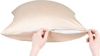 Anti Acne Pillowcase - Queen Size 20"x30" with Zipper, Premium 75% Viscose Derived from Bamboo, 25% Modal Blend, Beige, 1 Piece - Cooling Silky Satin Pillow Case - Oeko-TEX Certified