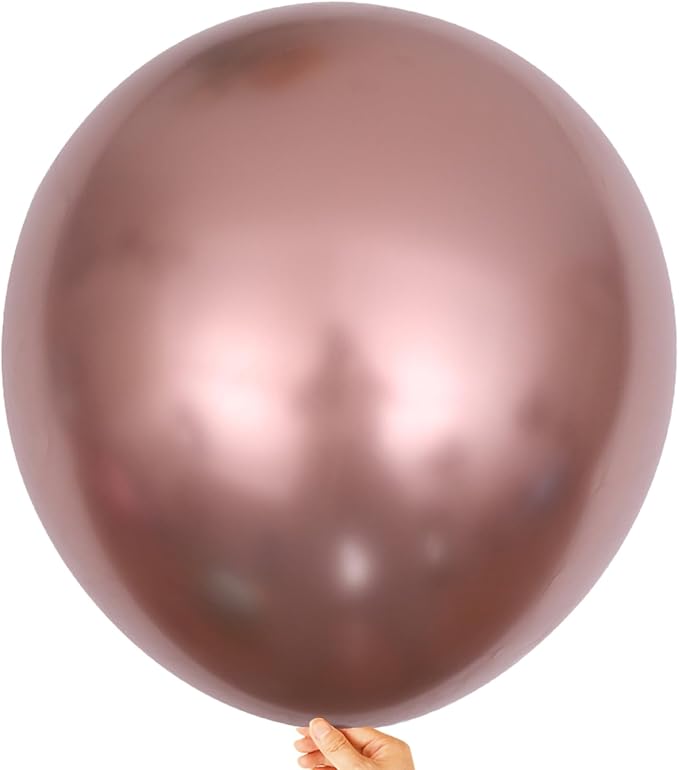 10pcs 18 inch Metallic Rose Gold Balloons, Thick Latex Chrome Helium Balloons by KALOR