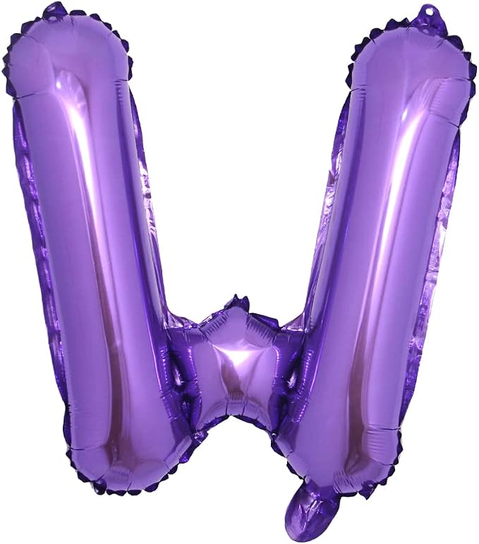 16 inch Purple Alphabet Letter and Number Balloons Set Package, Aluminum by RUIANSI