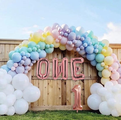 4 Pcs One Balloon Set 40 Inch ONE Letter Balloon and 1 Number Balloon Big Rose - Image 2