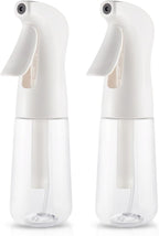 TANSHINE Continuous Spray Bottle for Hair 2 Pack,Fine Mist Water Hair Spray Bottles,Mister Spray Bottle,Refillable Plastic Sprayer for Hairstyling, Cleaning,Alcohol, Plants, Salons,6.8oz/200ml,Clear