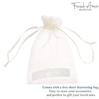 French Amie Long Rectangle Large 4” Frost White Handmade Celluloid Automatic Hair Clip Barrette (Frost White)