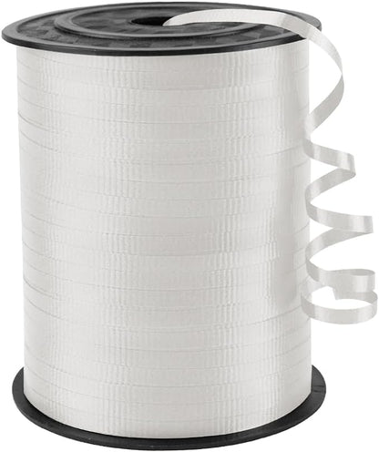 White Crimped Curling Ribbon, 1/5" Wide x 500 Yards Christmas Curling Ribbons by KMERLIFE