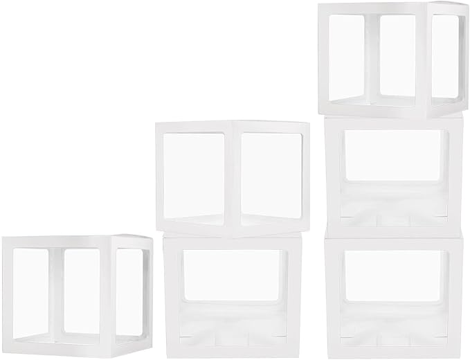 uxcell 6 Pcs Party Balloon Boxes, Transparent Balloon Boxes by uxcell