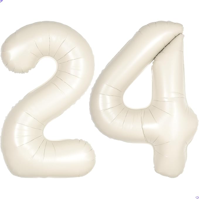 Cream White Number 24 42 Balloon by Unknown