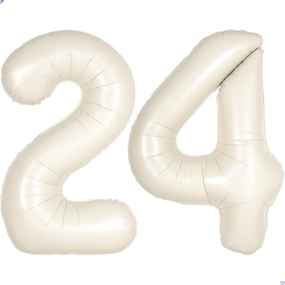 Cream White Number 24 42 Balloon by Unknown