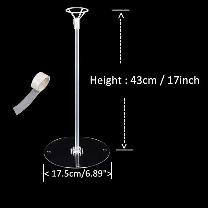 Balloon Sticks with Base, 10 Pack 17"Tall Clear Balloon Stick Stands Holder - Image 2