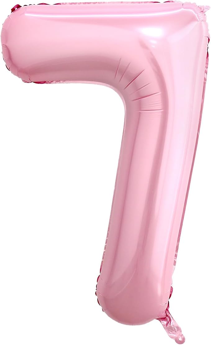 40 Inch Pink Number 7 Balloon, Giant Number Balloons, Birthday Decorations | by Unknown
