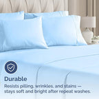 King Pillow Cases Set of 6 - Ultra Soft Hotel Quality Pillowcase Covers - Comfy. Cozy & Wrinkle Free - Shrink, Stain and Fade Resistant - Machine Washable Pillow Protectors - 6 Piece Set - Light Blue