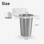 Hair Tool Organizer Wall Mount, White Hair Dryer Holder Acrylic and 3 Cup, Hair Tool Holder for Hair Curling Storage, Curling Iron Organizer, Blow Dryer Storage for Vanity Bathroom