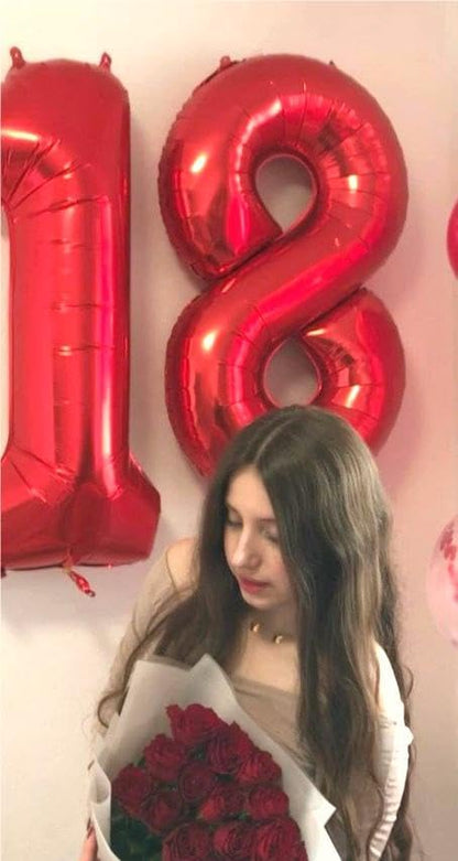 Red Number 8 Balloon 40 inch, Balloon numbers party supplies, deco photo shoot - Image 4