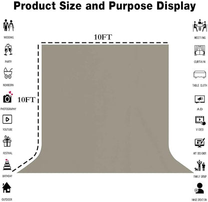 Grey Photography Backdrop for Photoshoot, Fabric 10x10ft | Polyester Studio - Image 3