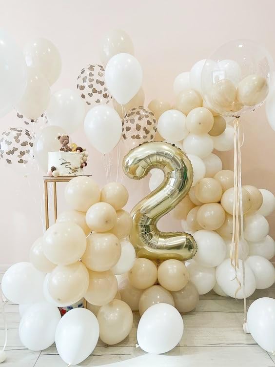 6 Balloon Number 40 Inch Light Gold Balloons - Image 3