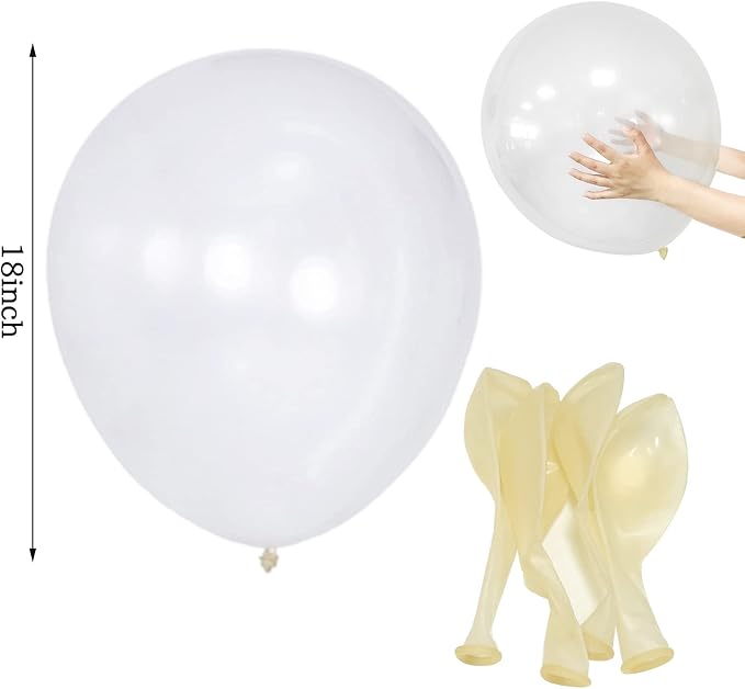 18 Inch Clear Balloons 12 Pack Large Latex Party Balloons Round Helium Balloon - Image 3