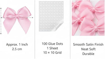 100 Mini Satin Ribbon Bows, Small Bows - Image 4