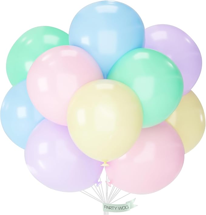 PartyWoo Pastel Rainbow Balloons 20pcs Latex Helium Balloons 18 Inch | Baby by PartyWoo