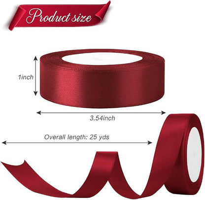 Wine Red Ribbon Burgundy Satin Ribbon - Image 2
