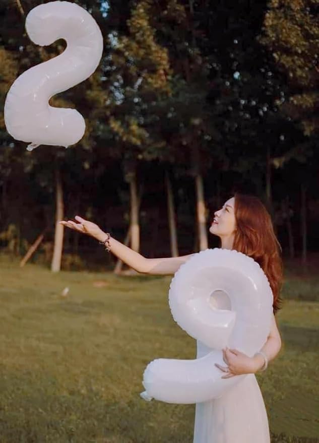 Number Balloons 40 Inch White 3 Balloon - Image 4