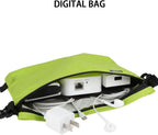 GOX Travel Toiletry Bag Carry On Zipper Pouch Cosmetic Kit Makeup Digital Bag Water Repellent Nylon (Green)